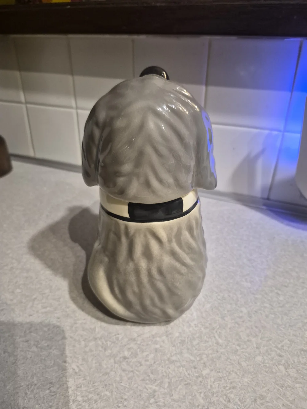 Gray Dog Cookie Jar - Ceramic Decorative Treat Jar Alpo Vintage